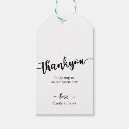 Handgeschreven chique bruiloft dank u cadeau Label Cadeaulabel