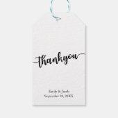 Handgeschreven chique bruiloft dank u cadeau Label Cadeaulabel (Achterkant)