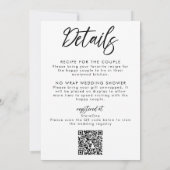 Handgeschreven chique moderne minimalistische trou kaart (Achterkant)