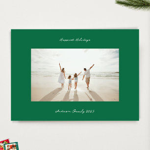 Handgeschreven Christmas Green Apple Ink White Fot Feestdagenkaart