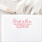 Handgeschreven Christus is geboren retouradres Etiket (Insitu)