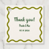 Handgeschreven Cool Wavy Border Dank je bruiloft Bedankjes Labels (Voorkant)