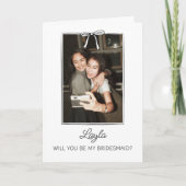 Handgeschreven Coquette Bow Bruidsmeisje Fotovoors Kaart (Voorkant)