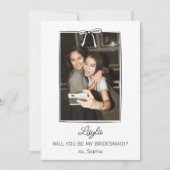 Handgeschreven Coquette Bow Bruidsmeisje Fotovoors Kaart (Voorkant)