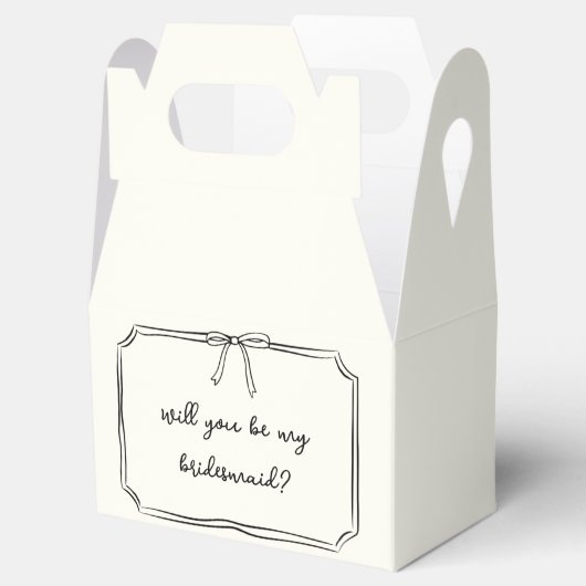 Handgeschreven Coquette Bow Bruidsmeisje voorstel  Bedankdoosjes (Geopend)