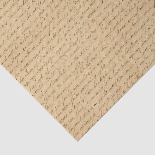 Handgeschreven cursief script tissuepapier (Detail)