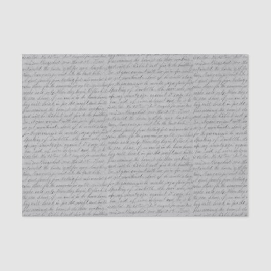 Handgeschreven cursief script tissuepapier (Voorkant)