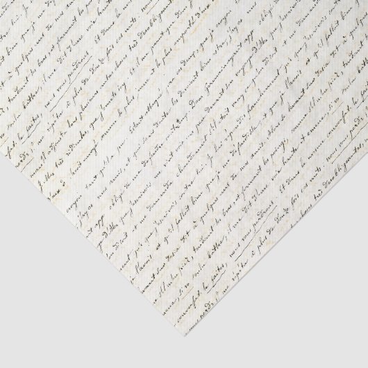 Handgeschreven cursieve brief tissuepapier (Detail)