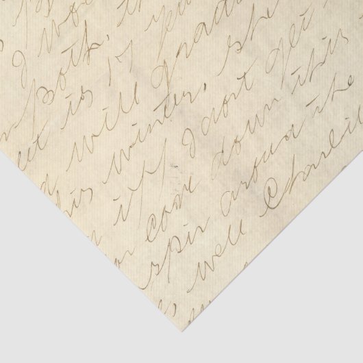 Handgeschreven cursieve brief tissuepapier (Detail)