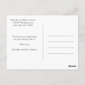 Handgeschreven Cursieve Trouwfoto Dank u kaart (Achterkant)