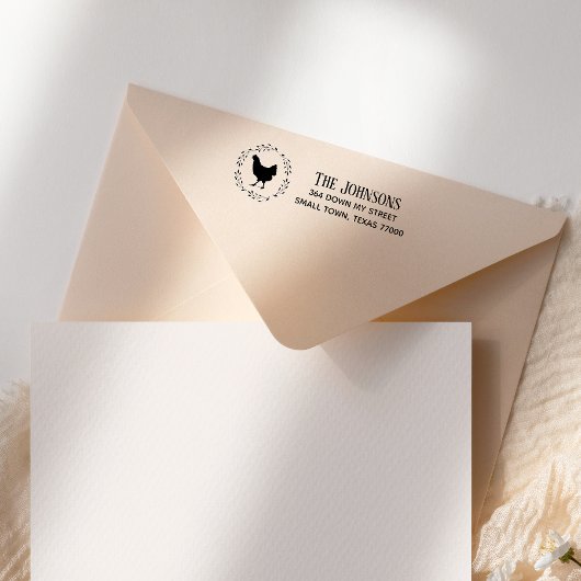 Handgeschreven Cute Kip Zelfinktende Stempel