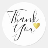 Handgeschreven Dank je elegant liefje bruiloft Ronde Sticker (Voorkant)