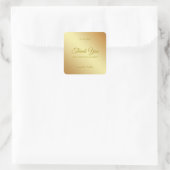 Handgeschreven Dank Je Wel Goud Elegant Sjabloon C Vierkante Sticker (Tas)