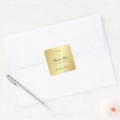 Handgeschreven dank je wel tekst glamour goud sjab vierkante sticker (Envelop)