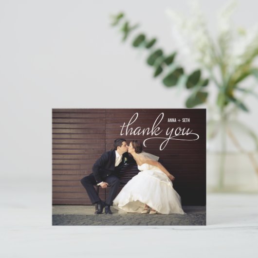 HANDGESCHREVEN Dank u Briefkaart - Wit (Staand voorkant)