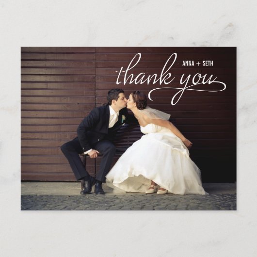 HANDGESCHREVEN Dank u Briefkaart - Wit (Voorkant)