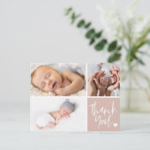 Handgeschreven Dank u Foto's van de Aankondiging v Briefkaart (Staand voorkant)