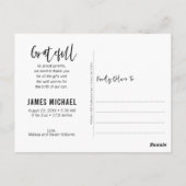 Handgeschreven Dank u Foto's van de Aankondiging v Briefkaart (Achterkant)