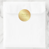 Handgeschreven dank u gouden elegante Sjabloon Ronde Sticker (Tas)