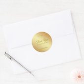 Handgeschreven dank u gouden elegante Sjabloon Ronde Sticker (Envelop)