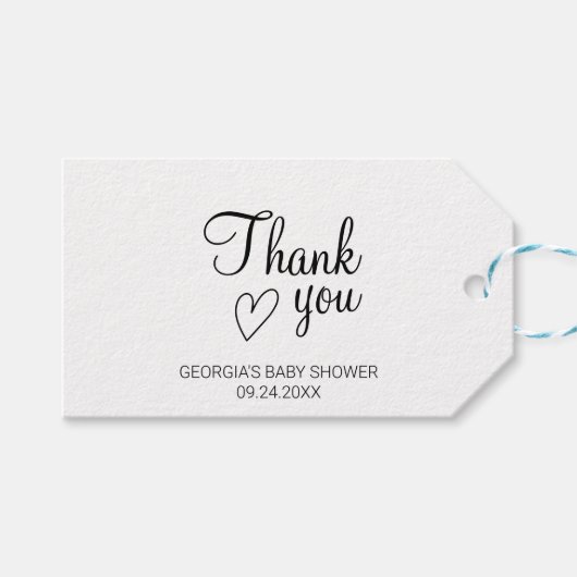 Handgeschreven Dank u Labels met rustieke Kraft De Cadeaulabel (Voorkant (Horizontaal))