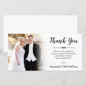 Handgeschreven dank u trouwfoto bedankkaart (Voorkant / Achterkant)