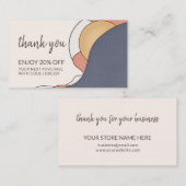Handgeschreven Dank u voor Uw Bedrijfs Modern Kortingskaartje (Voorkant / Achterkant)