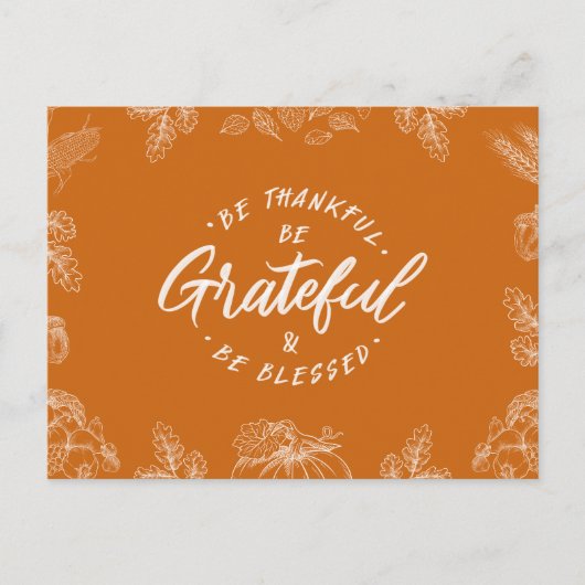 Handgeschreven Dankbaar Thanksgiving Briefkaart (Voorkant)