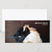 HANDGESCHREVEN Dankkaartjes - Blauw Bedankkaart (Voorkant / Achterkant)