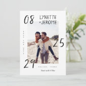 Handgeschreven datum handgeschreven script foto br save the date (Staand voorkant)