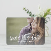Handgeschreven de Foto van het Manuscript sparen d Save The Date (Staand voorkant)