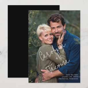 Handgeschreven de Namen van de Typografie Foto spa Save The Date