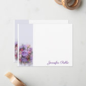 Handgeschreven de Rozen van de Waterverf van de Na Notitiekaartje (Voorkant / Achterkant in situ)