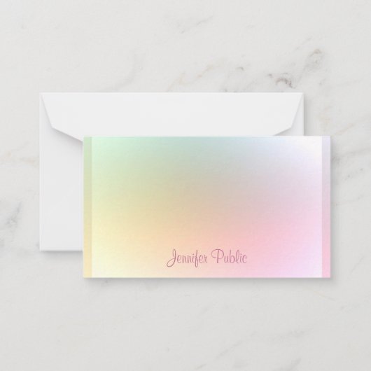 Handgeschreven de Tekst van het Manuscript Moderne Notitiekaartje (Achterkant)