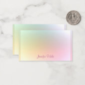 Handgeschreven de Tekst van het Manuscript Moderne Notitiekaartje (Voorkant / Achterkant in situ)