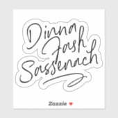Handgeschreven Dinna Fash Sassenach Sticker (Vel)