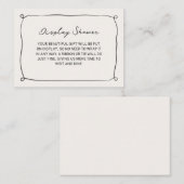 Handgeschreven Display Douche Vrijgezellenfeest Informatiekaartje (Voorkant / Achterkant)