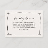 Handgeschreven Display Douche Vrijgezellenfeest Informatiekaartje (Voorkant)