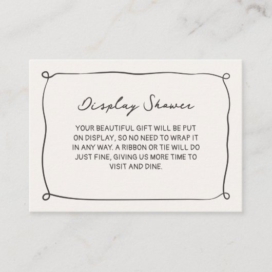 Handgeschreven Display Douche Vrijgezellenfeest Informatiekaartje (Voorkant)