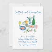 Handgeschreven Doodles Cocktails Herfst Fete Custo Kaart (Voorkant)