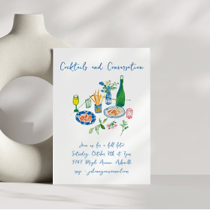 Handgeschreven Doodles Cocktails Herfst Fete Custo Kaart