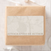 Handgeschreven door Author Bookplate Cream Flower Etiket (Insitu)