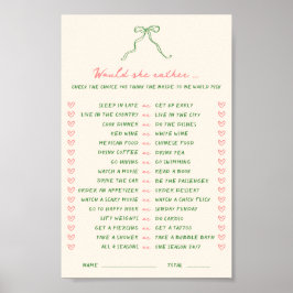 Handgeschreven downloadable wil ze liever spel poster