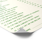 Handgeschreven Downloadable Ze zei dat hij spel ze Poster (Hoek)