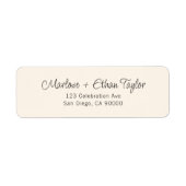 Handgeschreven ECRU-retouradresslabel Etiket (Voorkant)