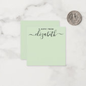 Handgeschreven een nota van de Groene Mint van de  Notitiekaartje (Voorkant / Achterkant in situ)