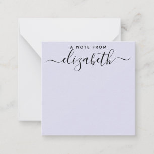 Handgeschreven een nota van de Paarse Naam van het Notitiekaartje