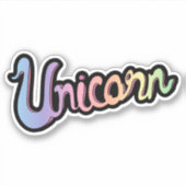 Handgeschreven eenhoorn kalligrafie sticker (Voorkant)