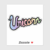 Handgeschreven eenhoorn kalligrafie sticker (Vel)