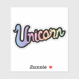 Handgeschreven eenhoorn kalligrafie sticker